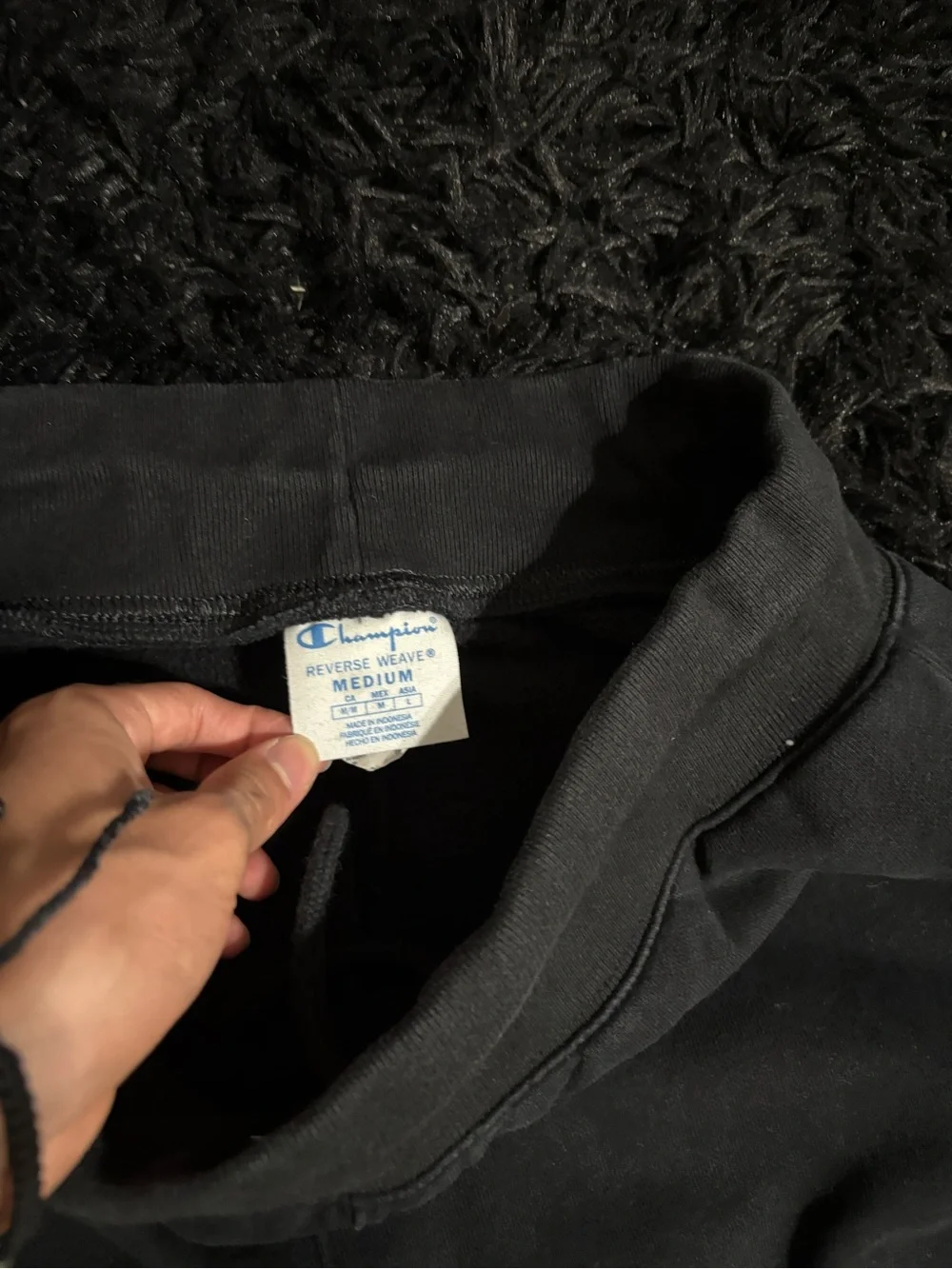 Black Champion Reverse Weave Sweatpant Joggers